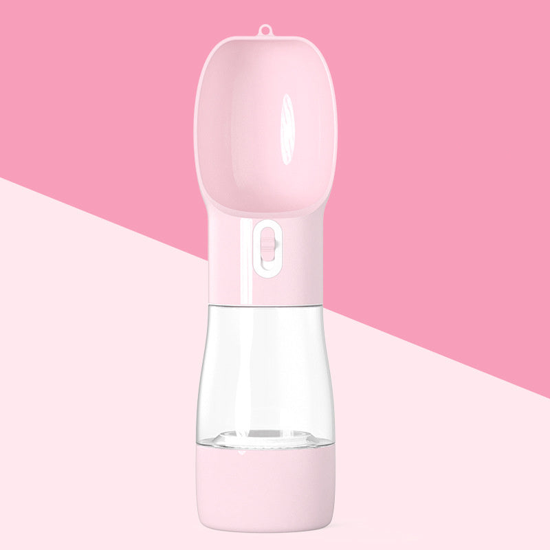 2-in-1 Portable Pet Water Bottle with Food Dispenser