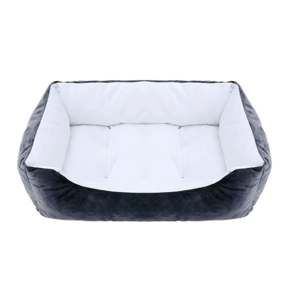Plush Square Dog & Cat Bed, Calming Pet Sofa Cushion