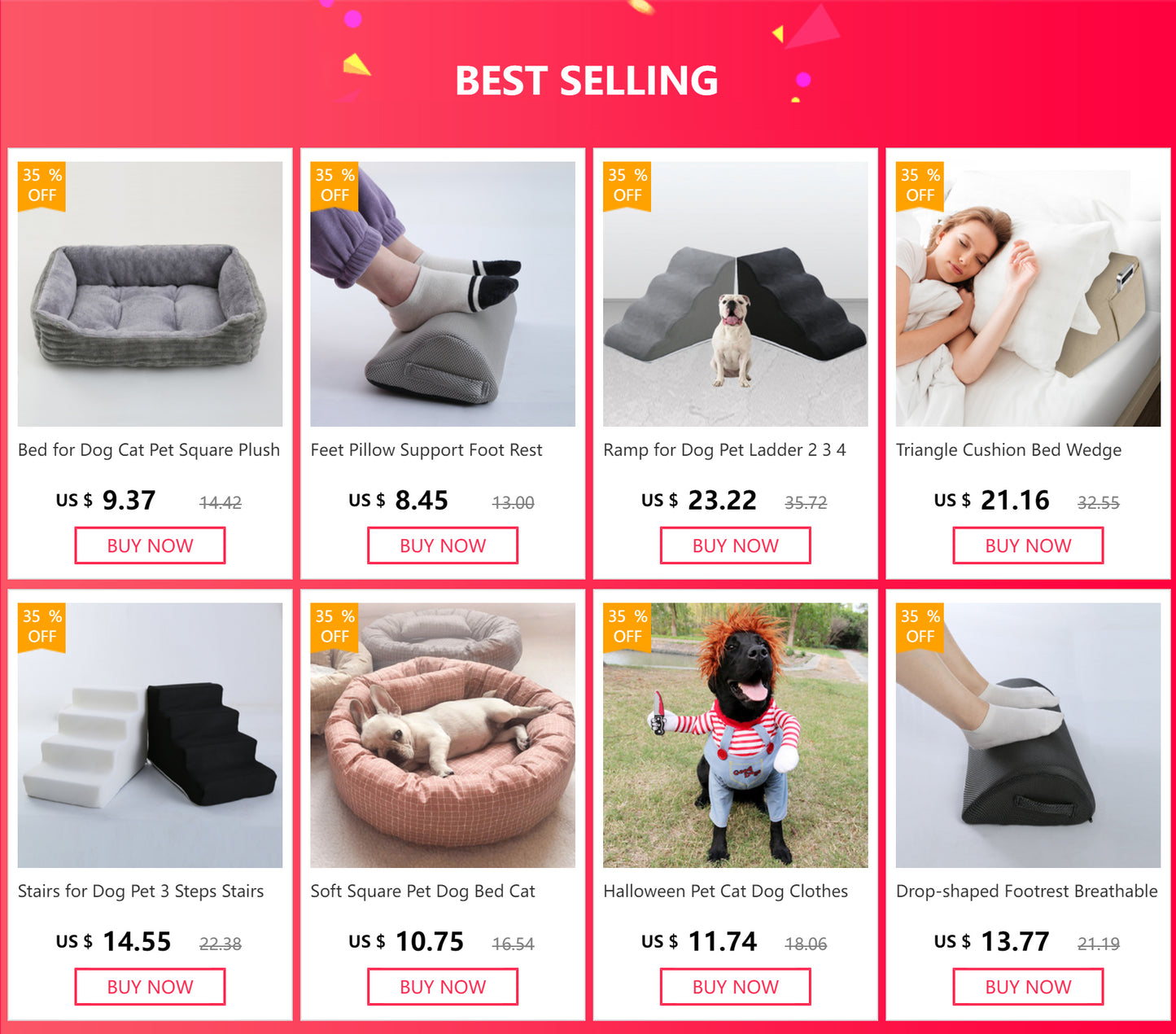 Plush Square Dog & Cat Bed, Calming Pet Sofa Cushion