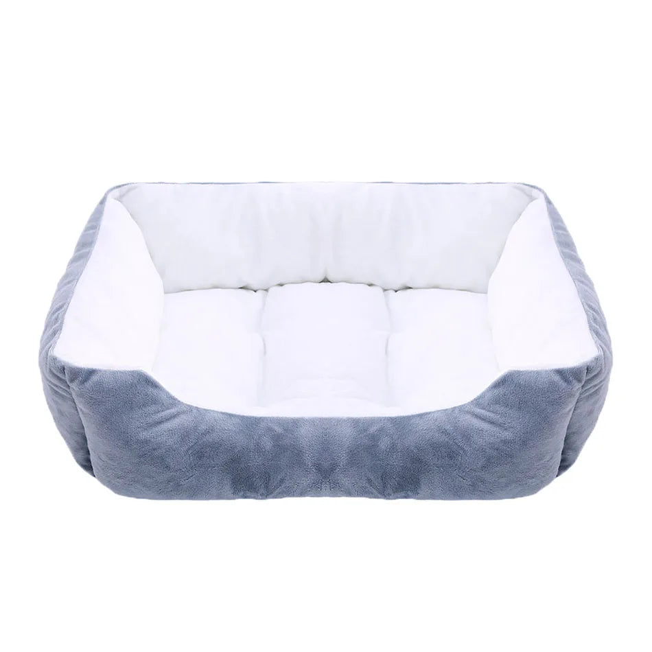 Plush Square Dog & Cat Bed, Calming Pet Sofa Cushion