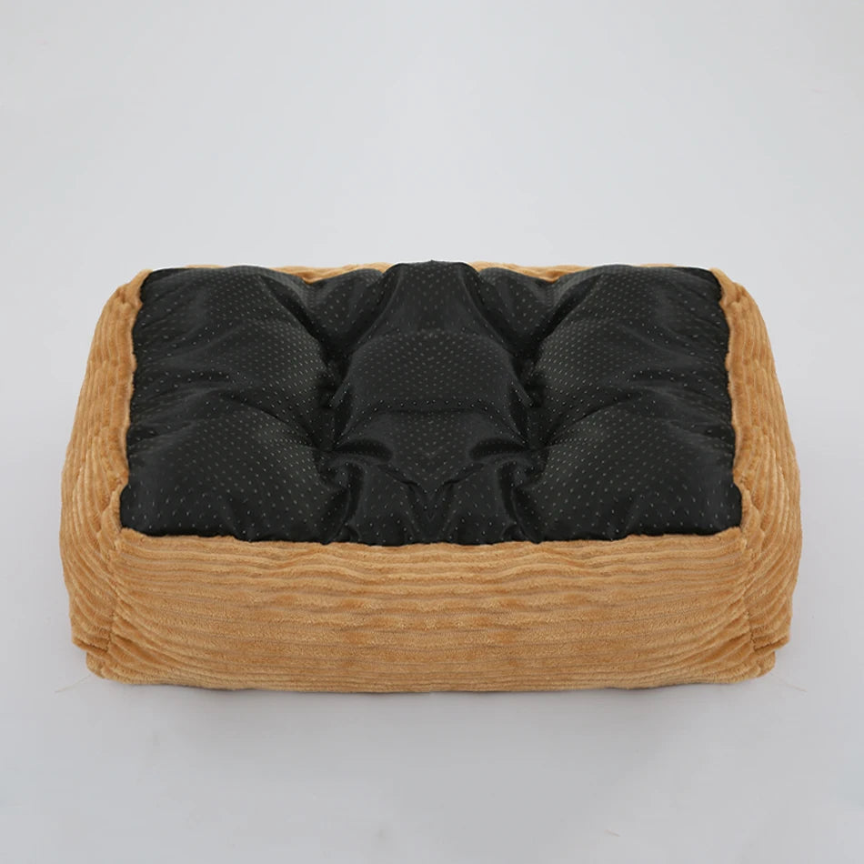 Plush Square Dog & Cat Bed, Calming Pet Sofa Cushion