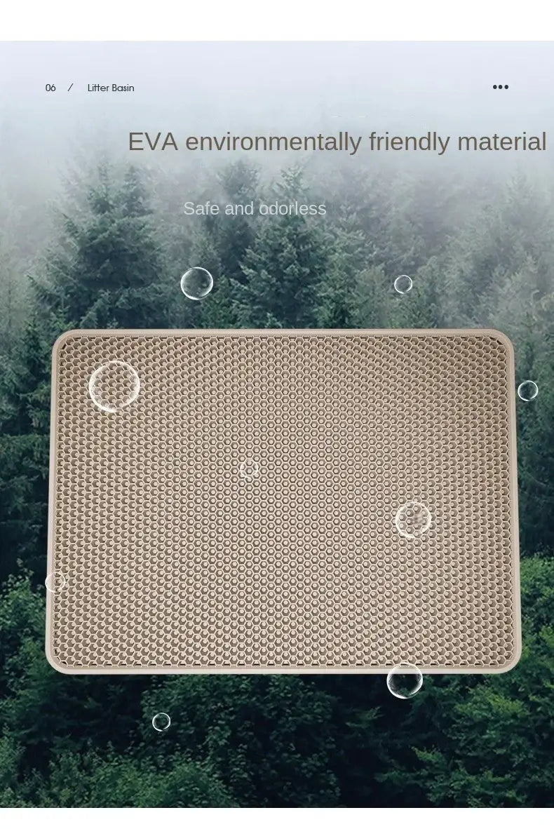 Waterproof Double Layer Cat Litter Mat, Nonslip & Washable Pet Toilet Mat