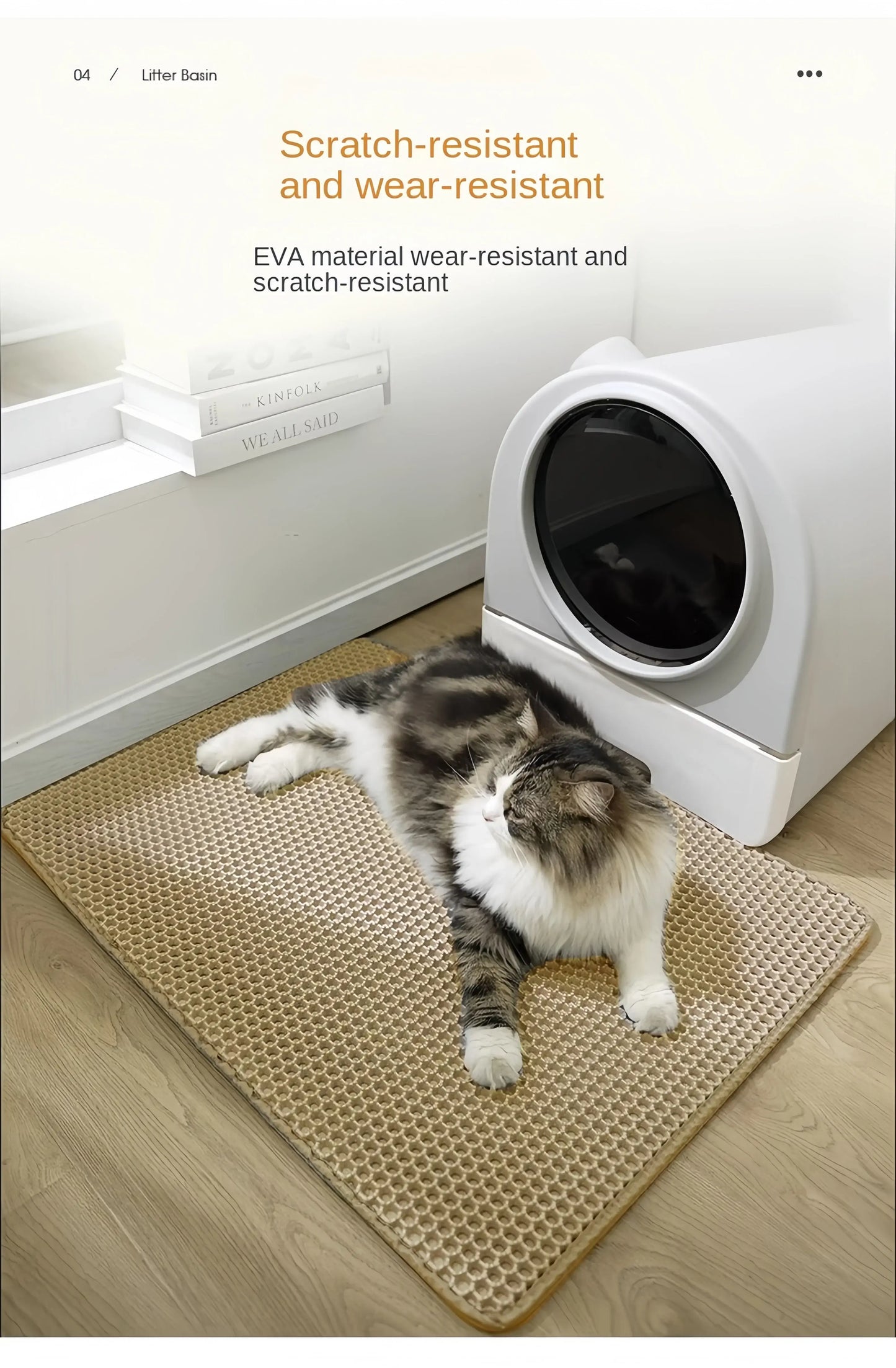 Waterproof Double Layer Cat Litter Mat, Nonslip & Washable Pet Toilet Mat