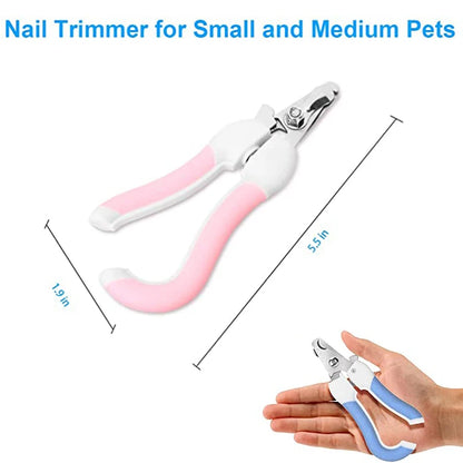 Pet Nail Clipper, Stainless Steel Dog & Cat Trimmer