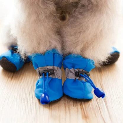 4pcs Waterproof Winter Pet Shoes Anti-slip Boots for Small Dogs/Cats