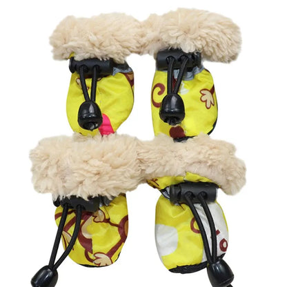 4pcs Waterproof Winter Pet Shoes Anti-slip Boots for Small Dogs/Cats