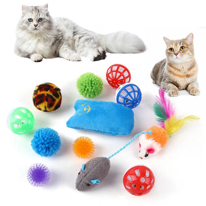 DualPet 20-Piece Cat Toy Set, Includes Mouse, Bell, Ball, and Cat Stick