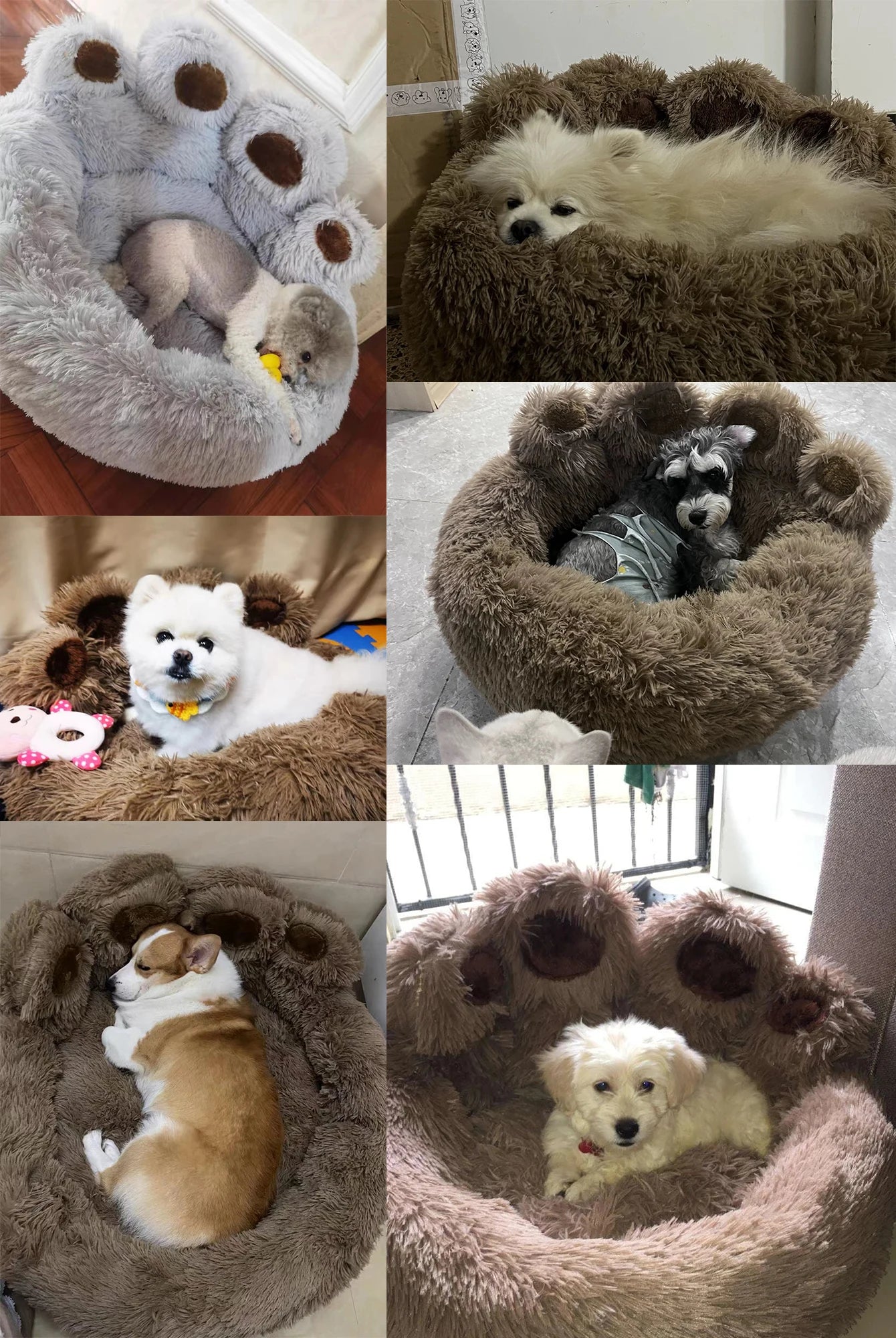 Fluffy Dog Bed, Plush Sofa Basket, Large & Small Pet Cushion