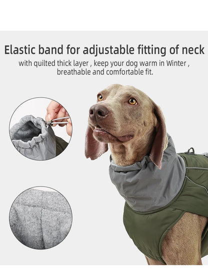 Luxury Winter Dog Jacket, Waterproof Soft Padded Coat with Reflective Safety