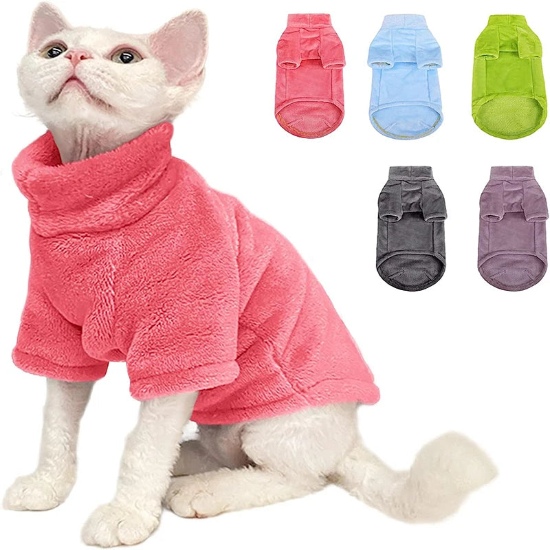 Turtleneck Cat Sweater, Winter Pullover for Maine Coon & Chihuahua