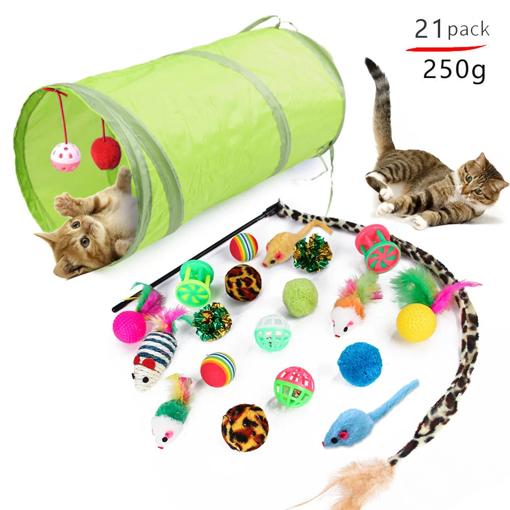 DualPet 20-Piece Cat Toy Set, Includes Mouse, Bell, Ball, and Cat Stick