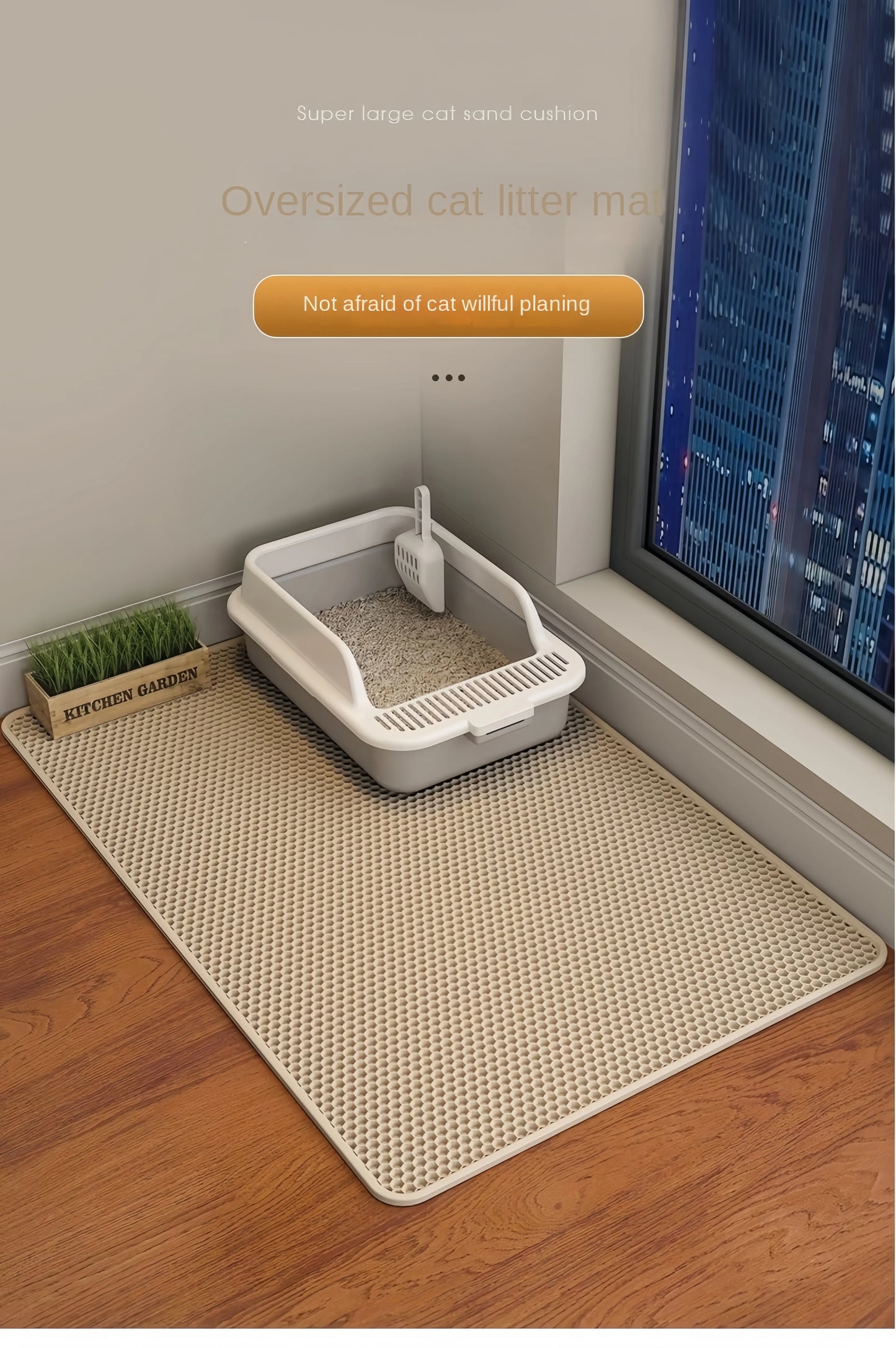 Waterproof Double Layer Cat Litter Mat, Nonslip & Washable Pet Toilet Mat