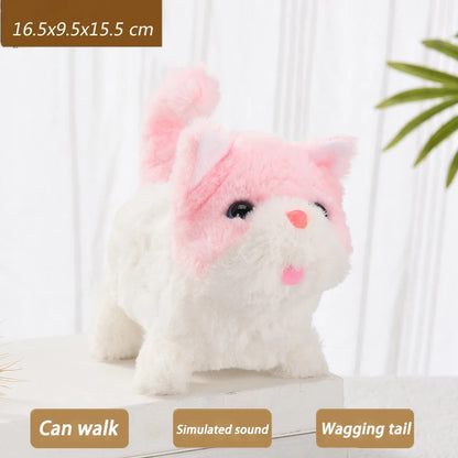 Electric Walking Kitty Plush Toy, Meowing & Nodding Cat for Kids