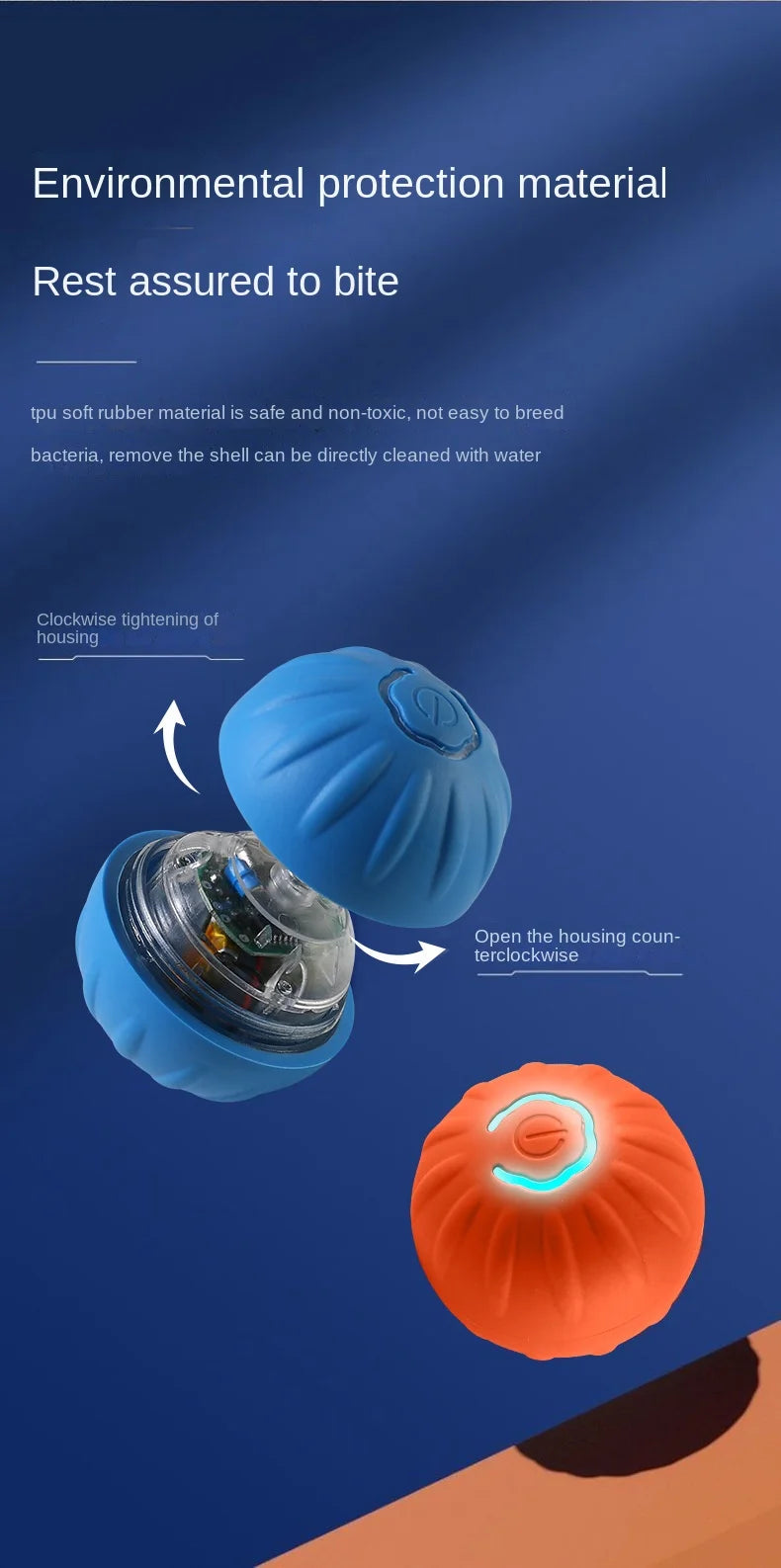 Smart Dog Toy Ball, Automatic Rechargeable Rolling Ball for Pets