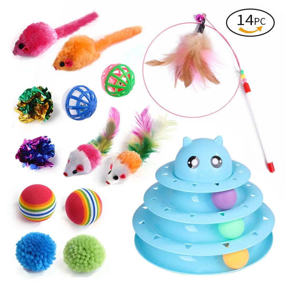 DualPet 20-Piece Cat Toy Set, Includes Mouse, Bell, Ball, and Cat Stick