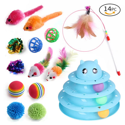 DualPet 20-Piece Cat Toy Set, Includes Mouse, Bell, Ball, and Cat Stick