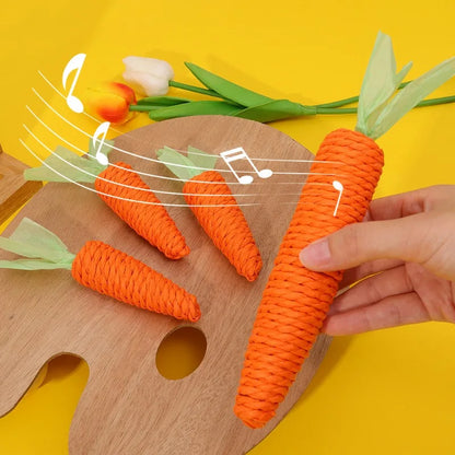 Cat Carrot Paper Rope Chew Toy, Bite-Resistant Teeth Cleaner & Scratcher