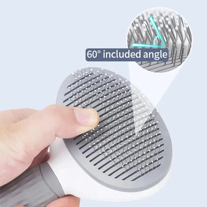 Pet Hair Brush & Dog Comb, Stainless Steel Grooming Tool for Cats & Dogs