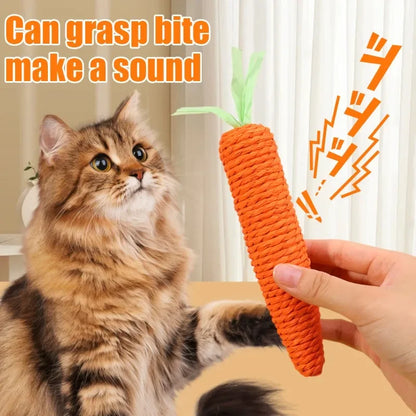 Cat Carrot Paper Rope Chew Toy, Bite-Resistant Teeth Cleaner & Scratcher