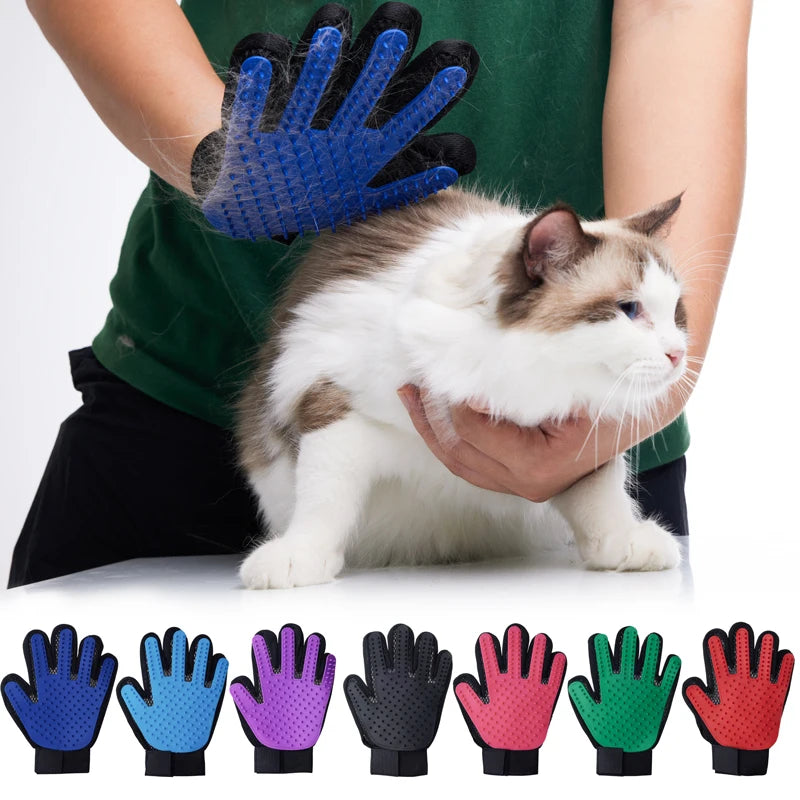 Pet Glove Grooming Brush, Hair Deshedding & Massage Tool for Cats & Dogs