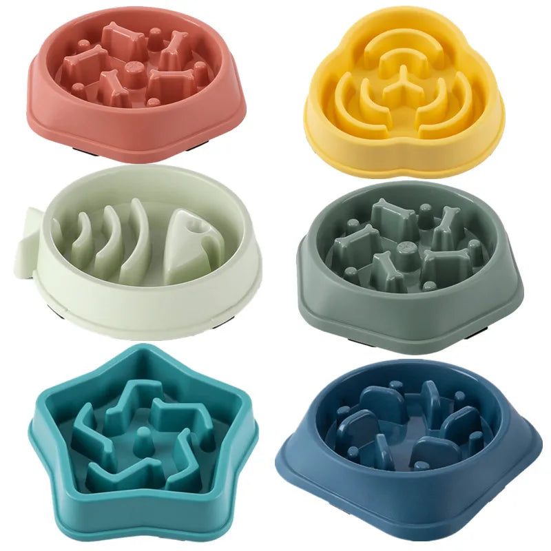 Feed Bowl for Cats & Dogs, Anti-Choking, Non-Slip, Multiple Colors & Shapes