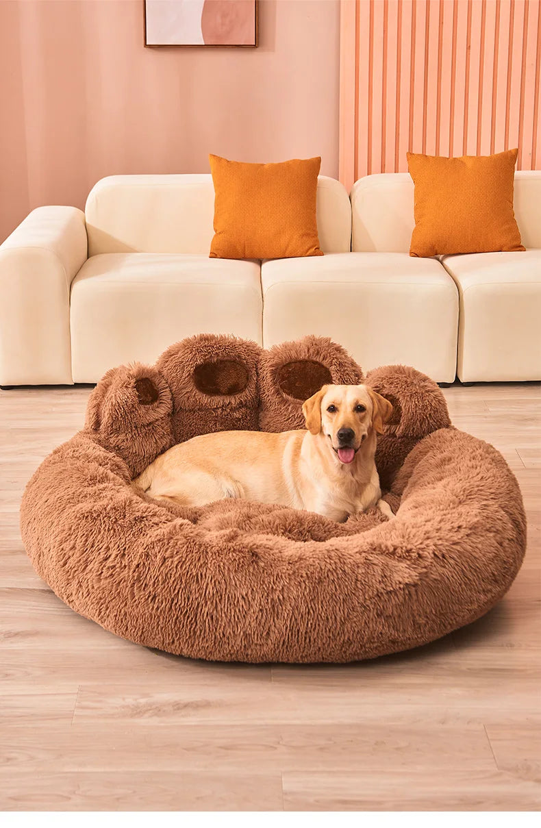 Fluffy Dog Bed, Plush Sofa Basket, Large & Small Pet Cushion