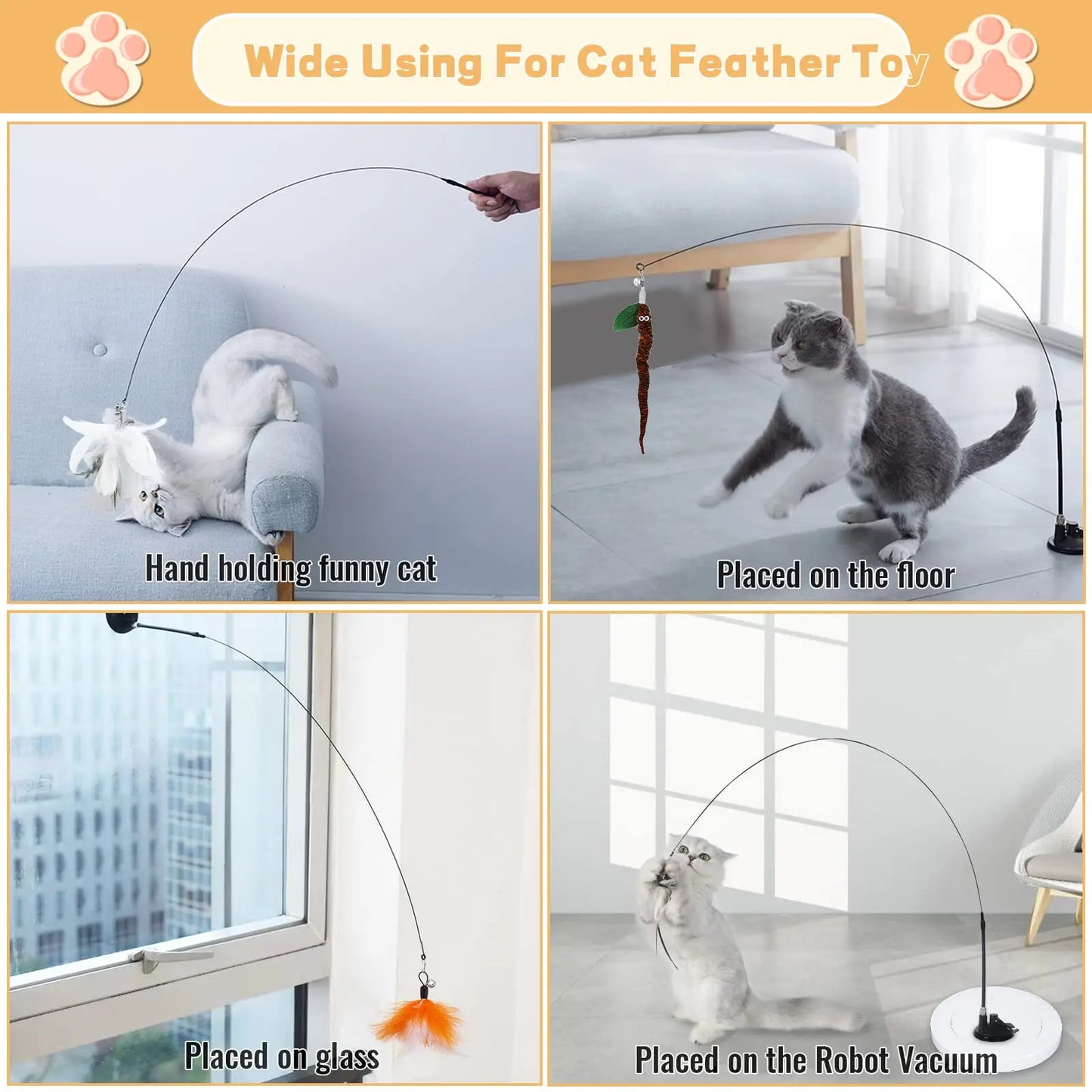 Interactive Feather Cat Toy