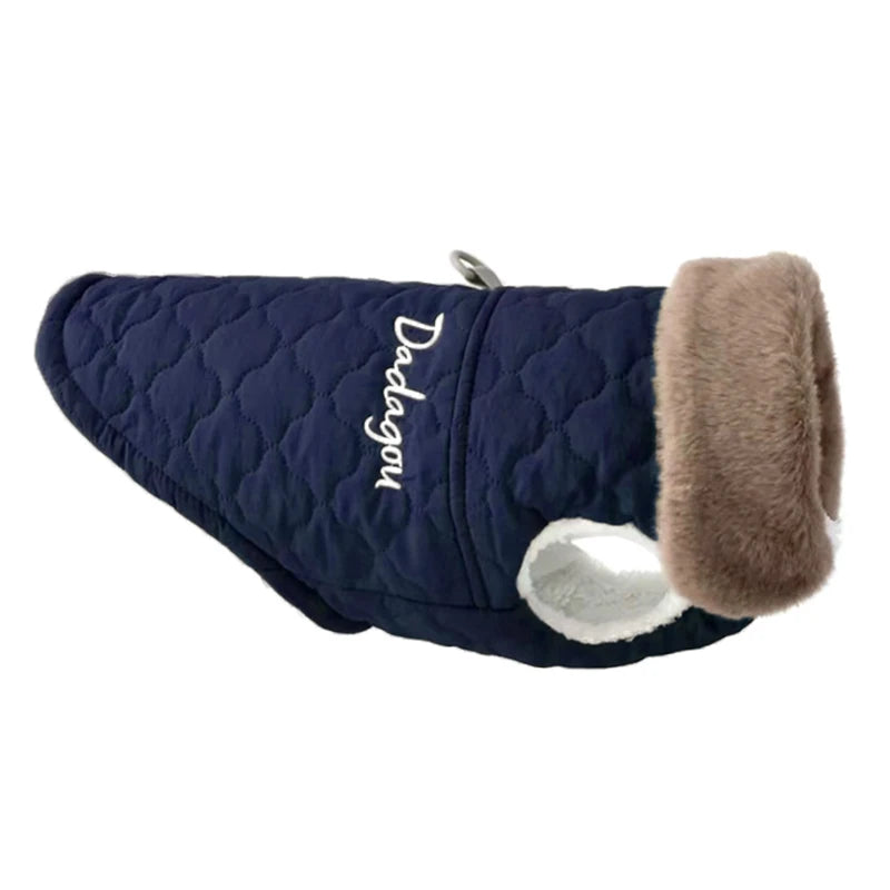 CDDMPET Waterproof Fur Collar Dog Jacket, Warm Fleece Coat for Small Dogs