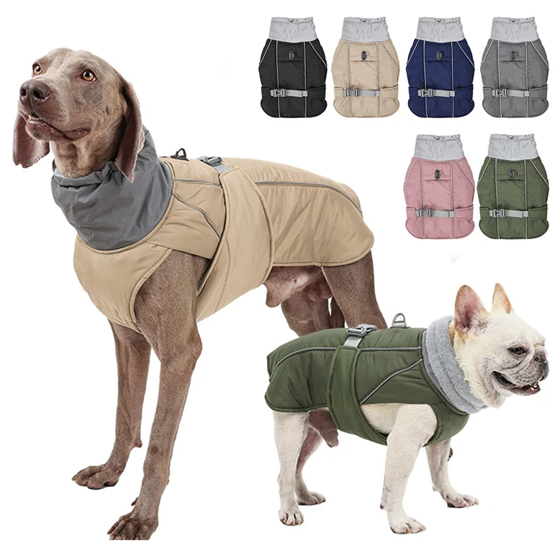 Luxury Winter Dog Jacket, Waterproof Soft Padded Coat with Reflective Safety